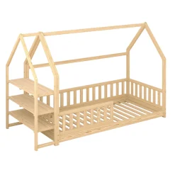 Cama Montessori con estantes 90x190cm