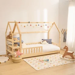 Cama Montessori con estantes 90x190cm