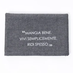 Camino de mesa con frase gris oscuro 50x140cm
