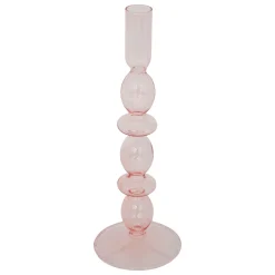 Candelabro Bulles Rosa De Vidrio 25.7cm