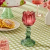 Candelabro FLEUR DE ROSE de vidrio 17cm