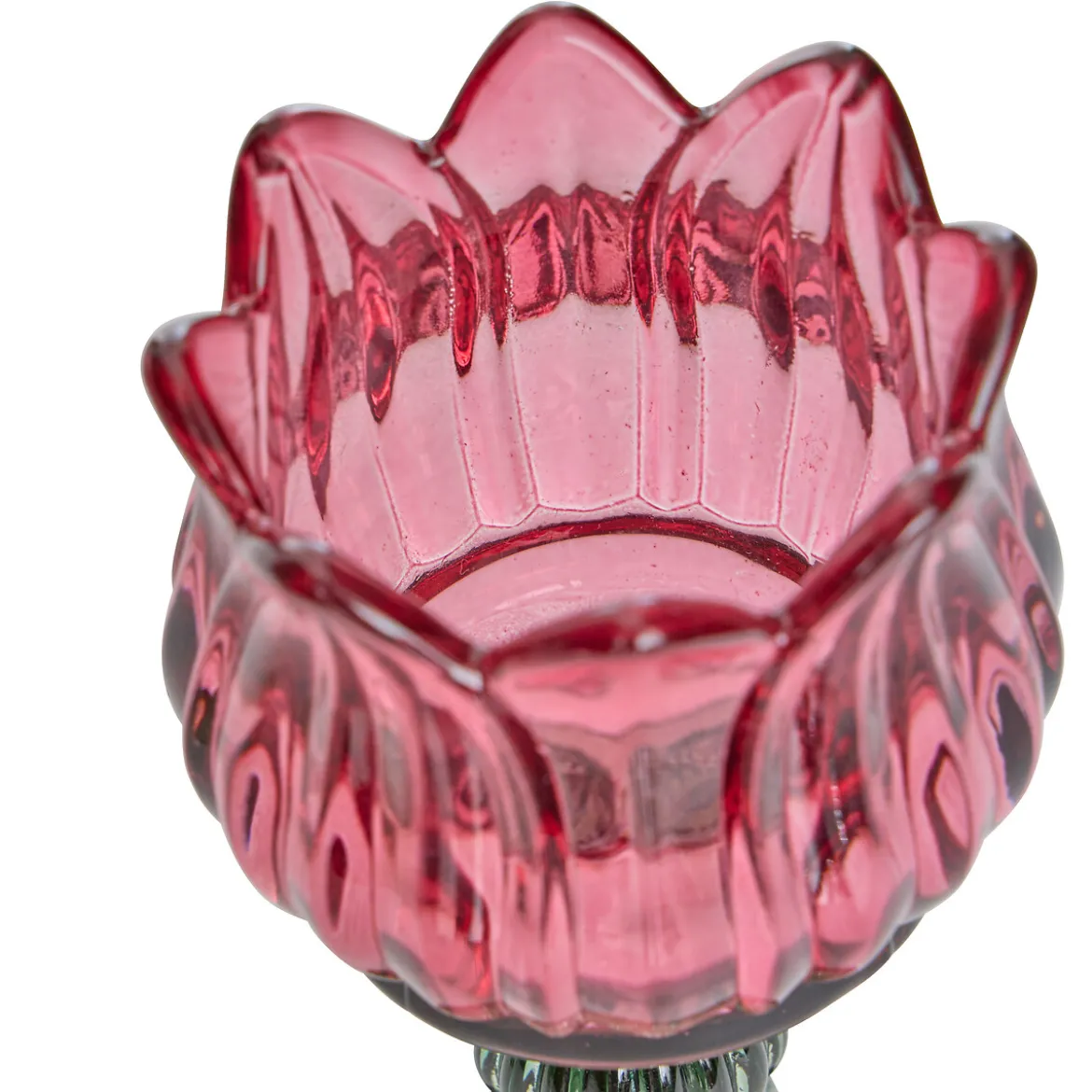 Candelabro FLEUR DE ROSE de vidrio 17cm
