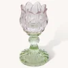 Candelabro FLEUR DE ROSE de vidrio 15cm
