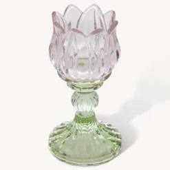 Candelabro FLEUR DE ROSE de vidrio 15cm