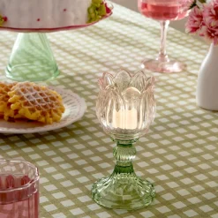 Candelabro FLEUR DE ROSE de vidrio 15cm