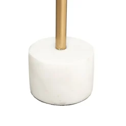 Candelabro Metal Dorado Base Mármol 27Cm