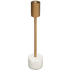 Candelabro Metal Dorado Base Mármol 27Cm