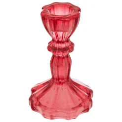Candelabro rojo de vidrio 11cm