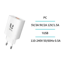 Cargador USB de 18 W Blanco
