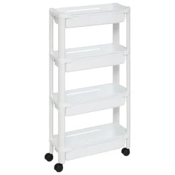 Carrito auxiliar blanco extensible con 4 cestos
