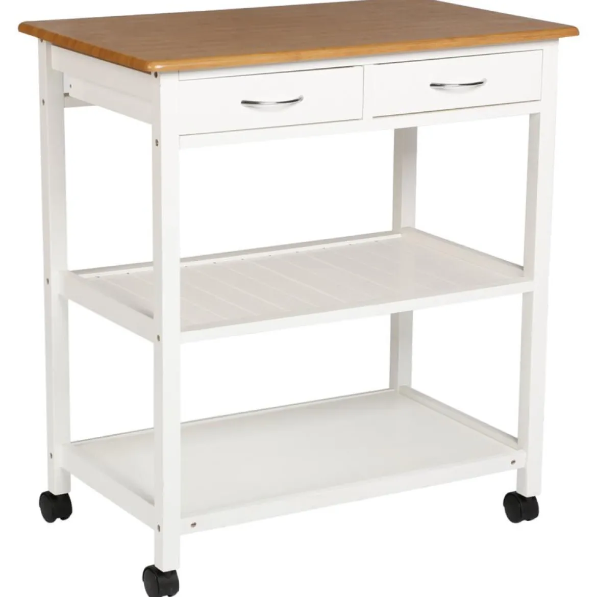 Carrito Auxiliar Blanco Para Cocina Con Division