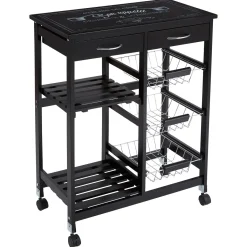 Carrito Auxiliar Cocina negro