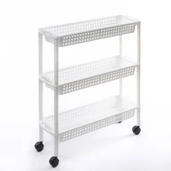 Carrito auxiliar con 3 cestos blanco