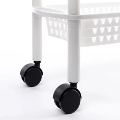 Carrito auxiliar con 3 cestos blanco