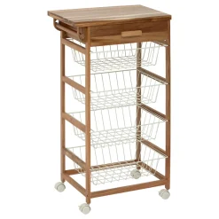 Carrito auxiliar con 4 niveles beige