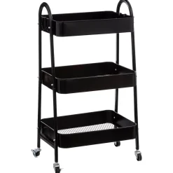 Carrito auxiliar de cocina metálico 3 baldas