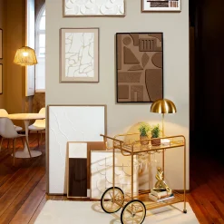 Carrito auxiliar dorado de metal DOLCE RIVIERA