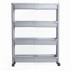 Carrito auxiliar gris extensible con 4 cestos
