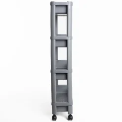 Carrito auxiliar gris extensible con 4 cestos