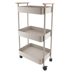 Carrito cocina beige con 3 bandejas