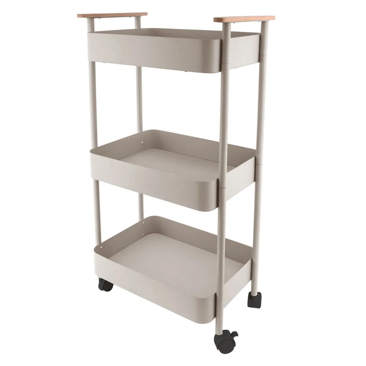 Carrito cocina beige con 3 bandejas