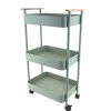 Carrito cocina verde con 3 bandejas