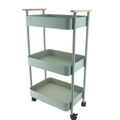 Carrito cocina verde con 3 bandejas
