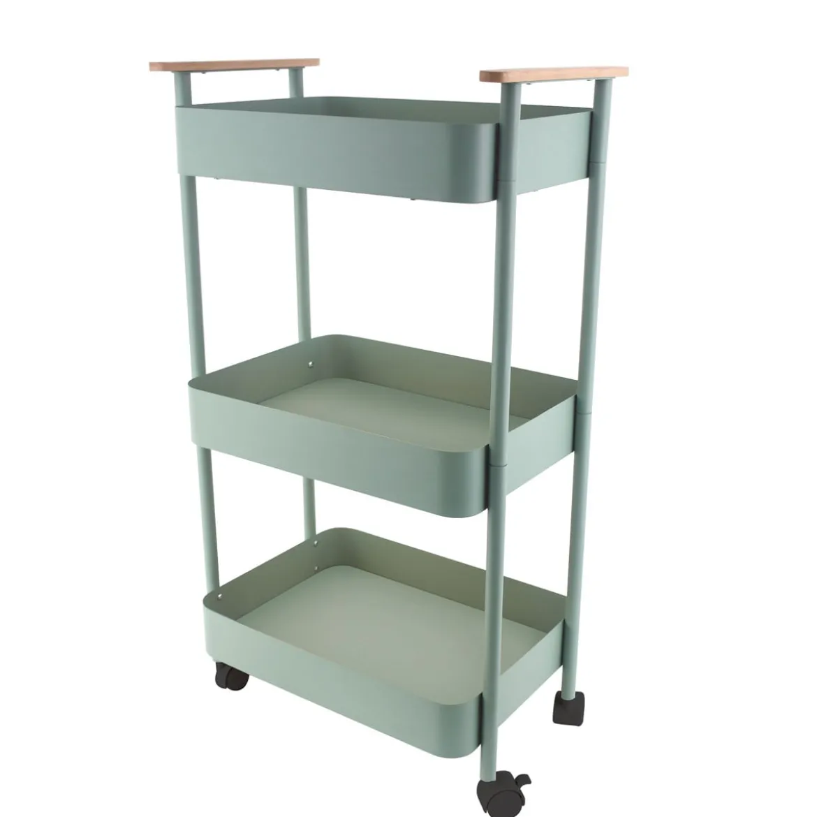Carrito cocina verde con 3 bandejas