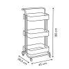 Carrito cocina verde de metal con 3 niveles