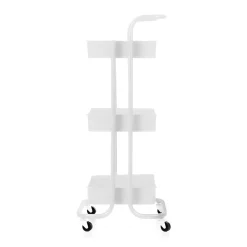Carrito de cocina blanco con 3 niveles
