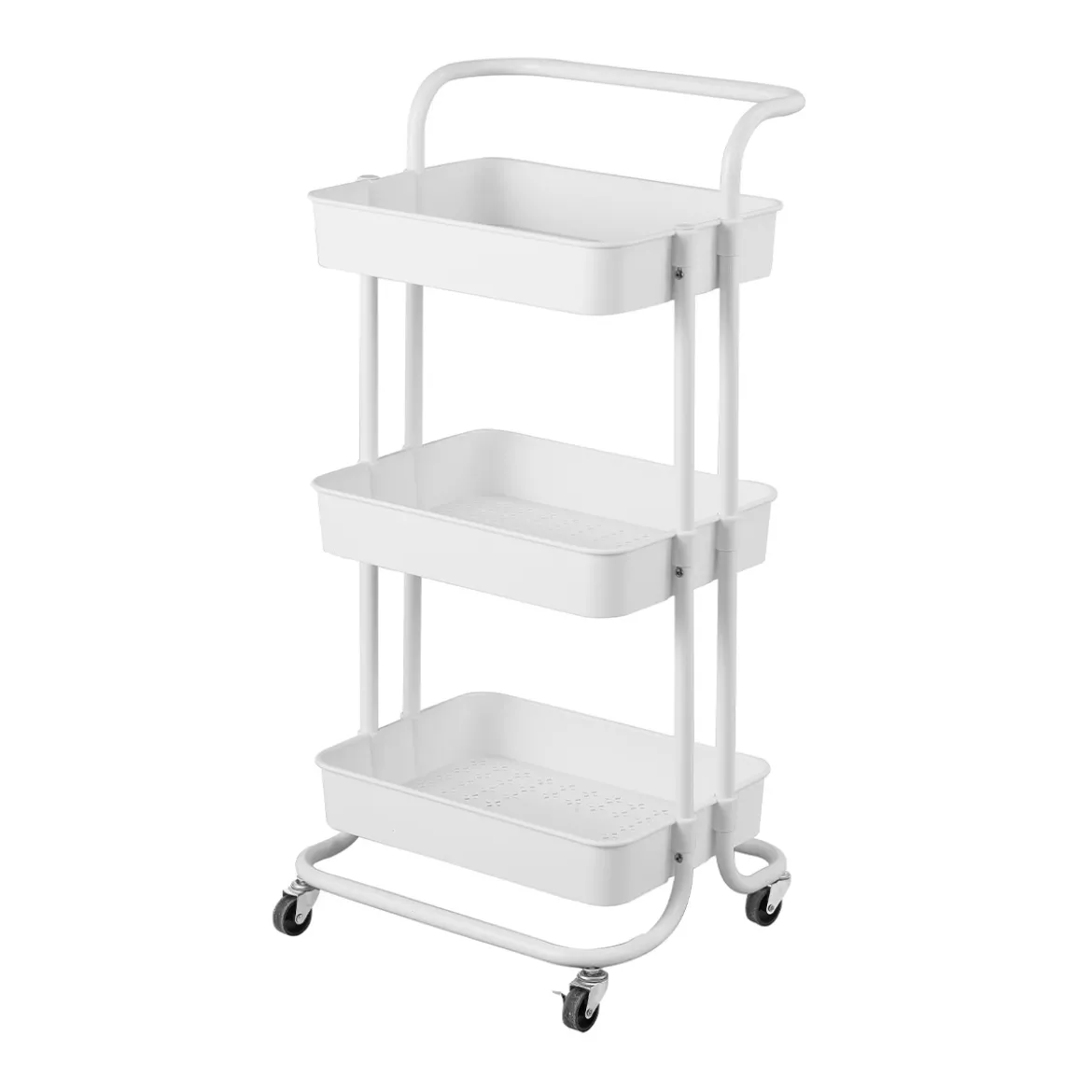 Carrito de cocina blanco con 3 niveles