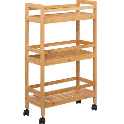 Carrito Multiusos De Bambú 3 Estantes