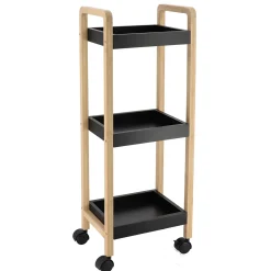 Carrito para baño con 3 baldas 79x28.5x21cm