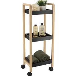 Carrito para baño con 3 baldas 79x28.5x21cm