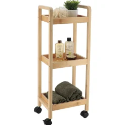 Carrito para baño con 3 baldas 79x28.5x21cm