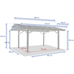 Cenador efecto madera BELIZE 3x5m