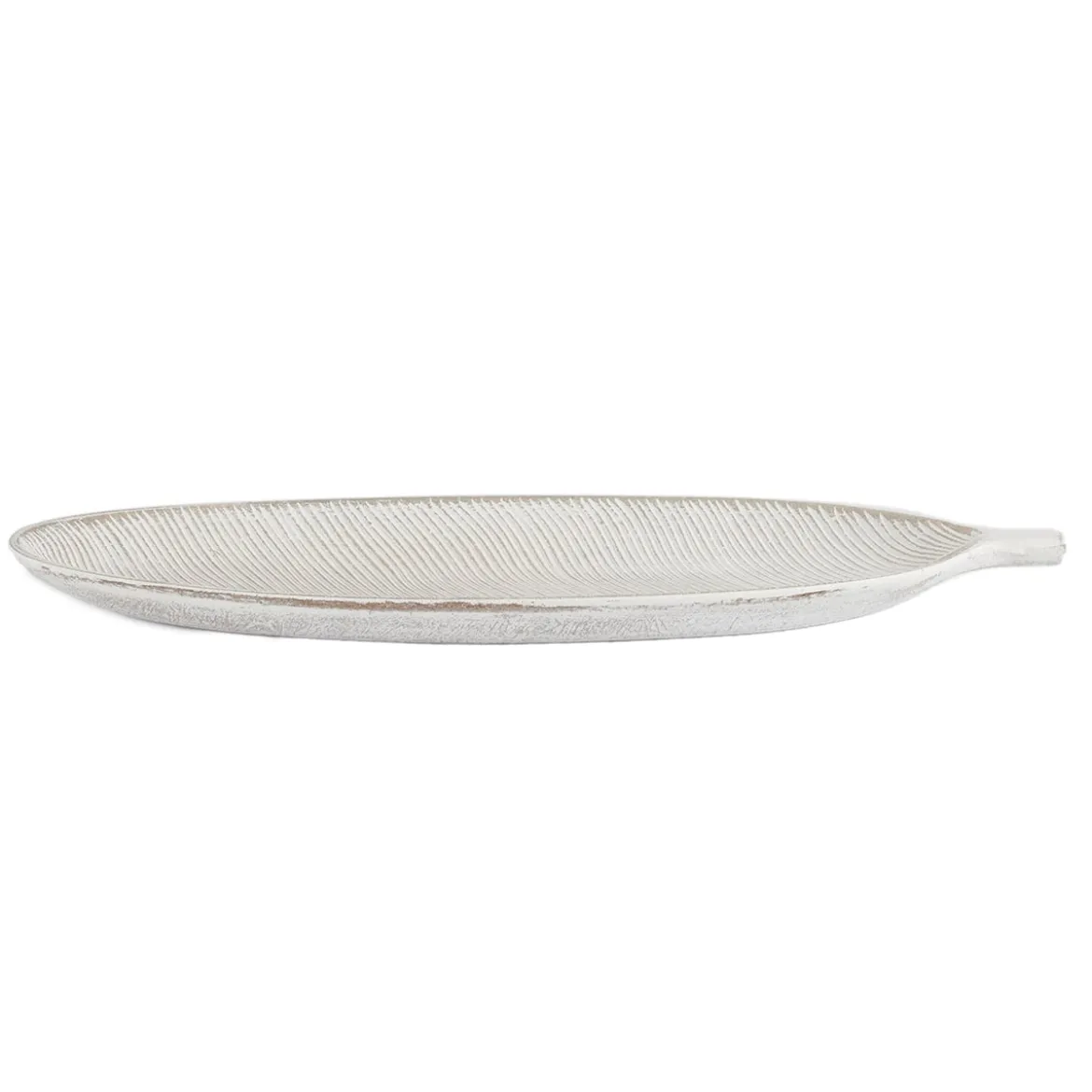 Centro De Mesa Hoja Madera 40x14Cm