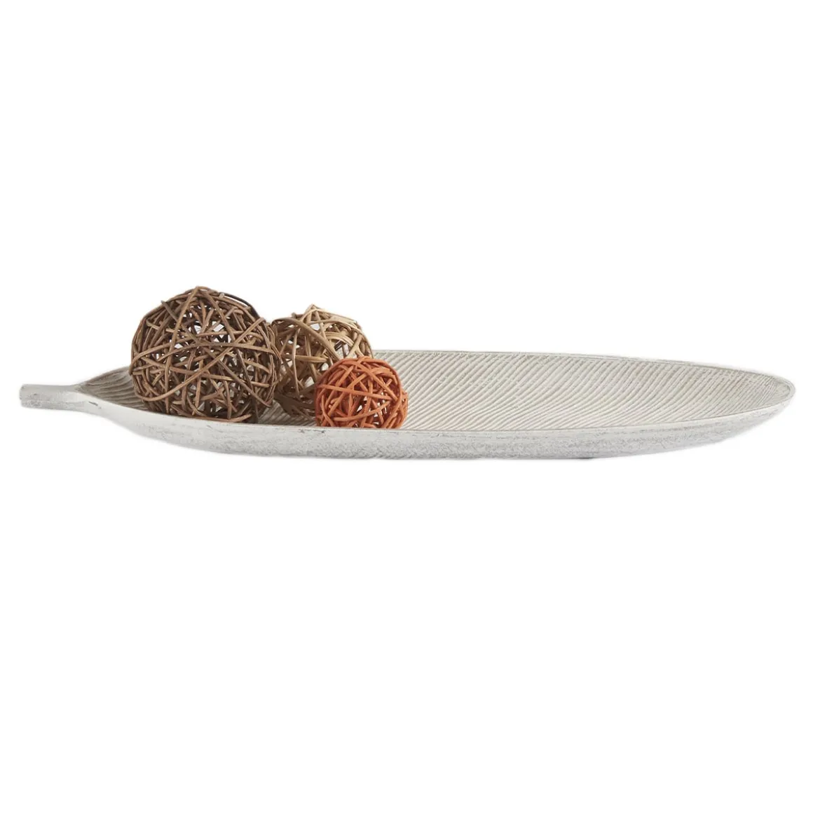 Centro De Mesa Hoja Madera 40x14Cm