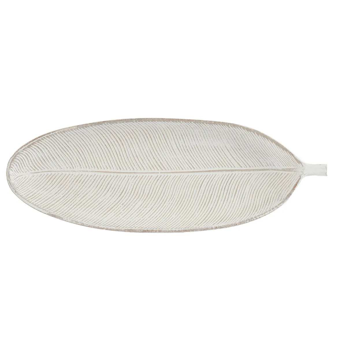 Centro De Mesa Hoja Madera 40x14Cm