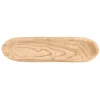 Centro de mesa ovalado beige de madera quemada