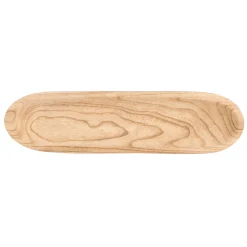 Centro de mesa ovalado beige de madera quemada