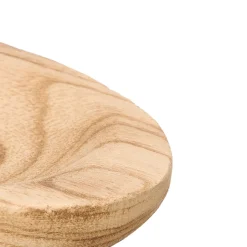 Centro de mesa ovalado beige de madera quemada