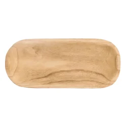 Centro de mesa ovalado de madera quemada 38.5cm