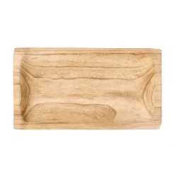 Centro de mesa rectangular de madera quemada