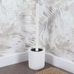 Cepillo WC Blanco Estriado