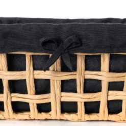 Cesta baño negro y beige 28x35cm