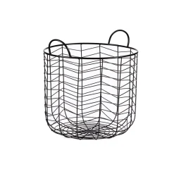 Cesta con asa negro de metal 42,5cm