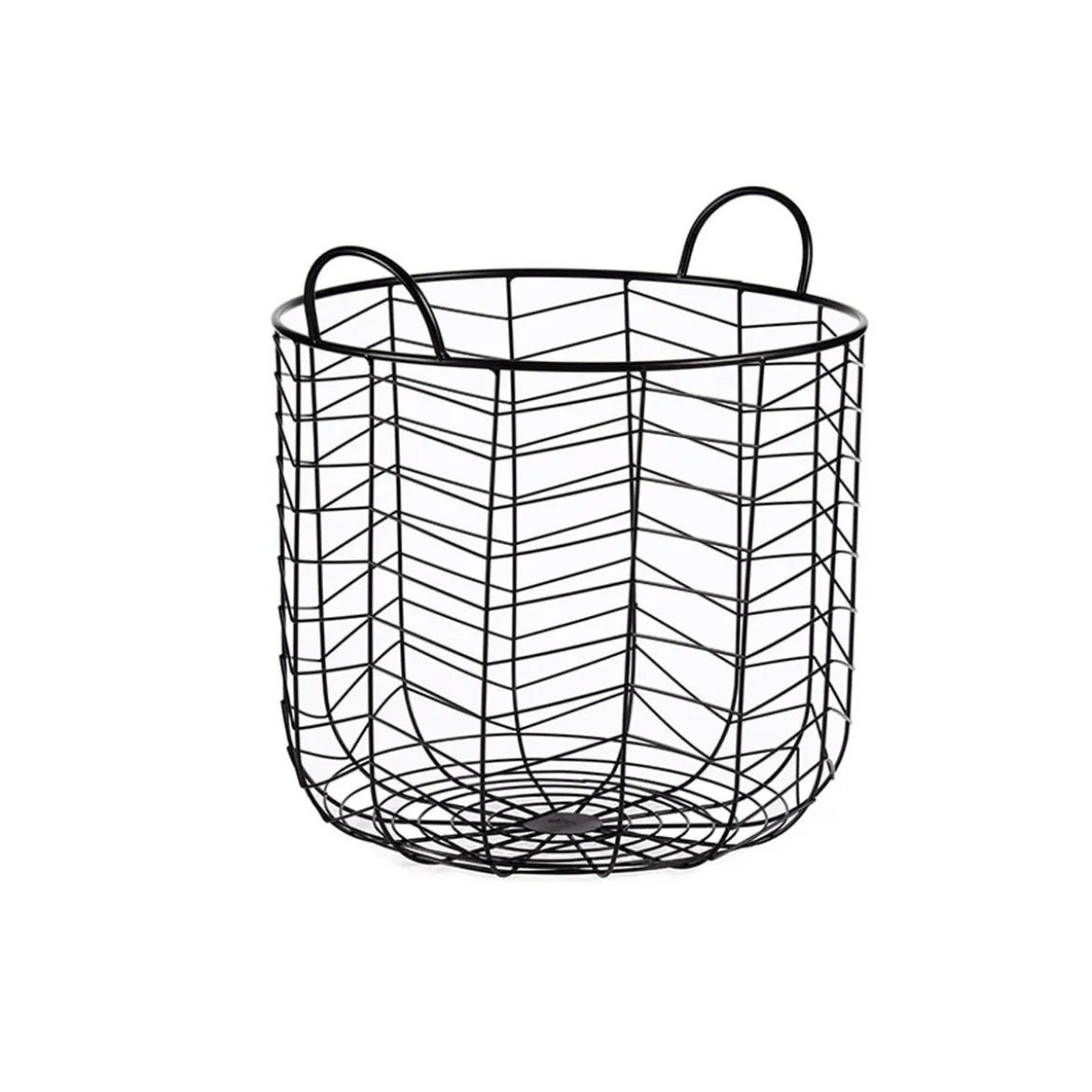 Cesta con asa negro de metal 42,5cm