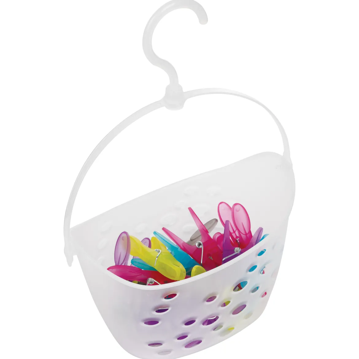 Cesta Con 24 Pinzas Coloridas P/Ropa