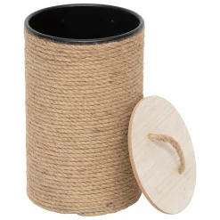 Cesta con tapa beige 38x25cm